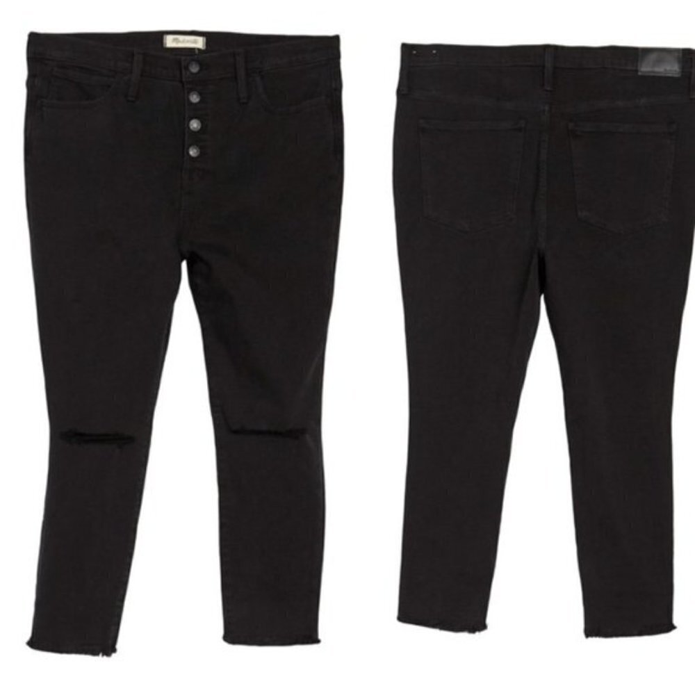 New Madewell Skinny Jeans Jeggings High Rise Button-Fly Distressed Stretch 36P